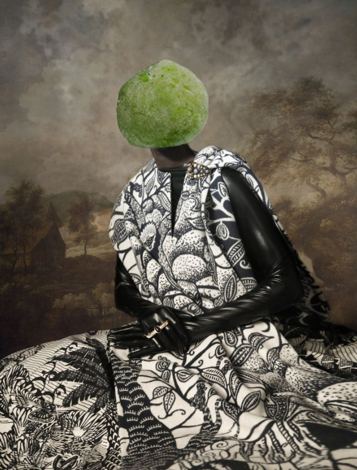 woman in black shirt with patterned white and black dress